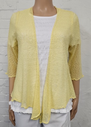 Light Textured Fancy Knit Bolero Cardigan